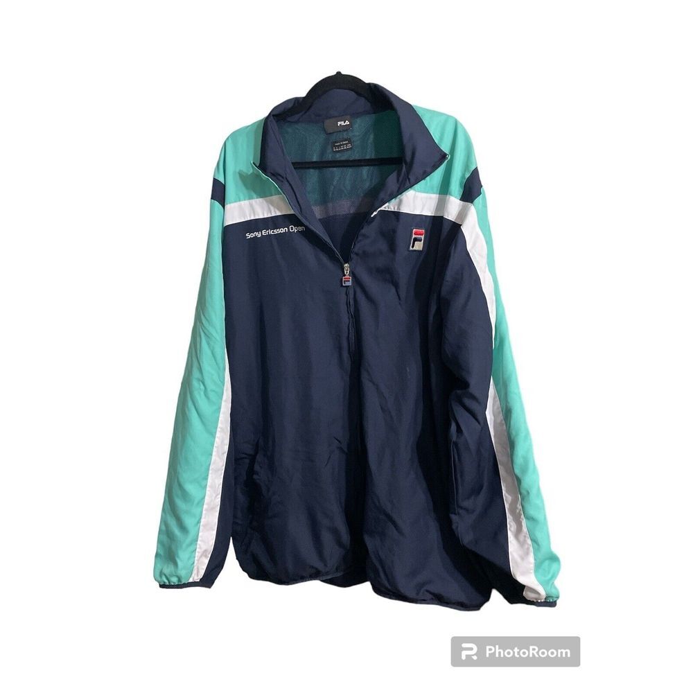 Sony Ericsson Open Miami Fila Full Zip Jacket‎ Green/blue.  3XL Collector Item